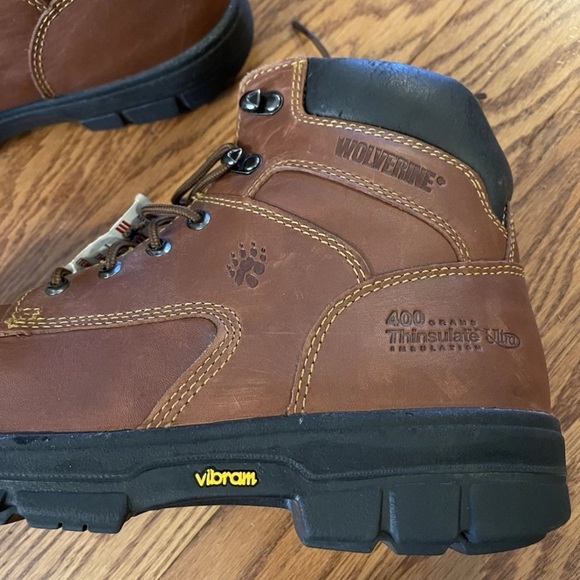 Wolverine Men Vibram DuraShocks® Slip Resistant Steel-Toe Work Boot Work Boots - Picture 7 of 8